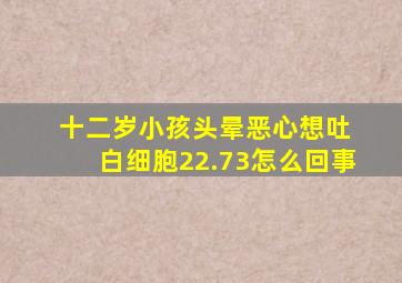 十二岁小孩头晕恶心想吐 白细胞22.73怎么回事